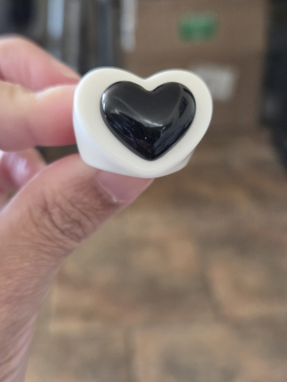 Black and White Heart Ring